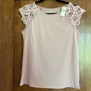 Loft lace cap sleeve top